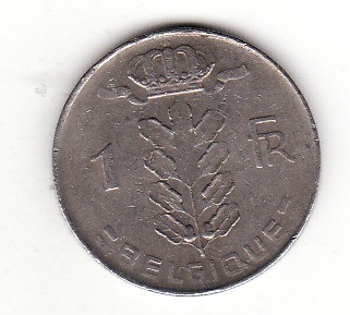 Belgia (Belgique) 1 franc 1975 - (FR) foto
