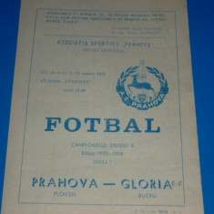 Program meci fotbal PRAHOVA PLOIESTI - GLORIA BUZAU 24.08.1975