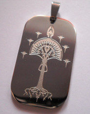 Dog Tag (DogTag) Aragorn, Land of Stone, White Tree of Gondor Lord of the Rings foto