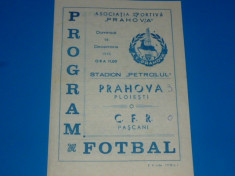 Program meci fotbal PRAHOVA PLOIESTI - CFR PASCANI 14.12.1975 foto