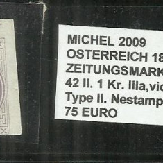 AUSTRIA 1858 -59 - ZEITUNGSSTEMPELMARKEN 42 ll. 1Kr.