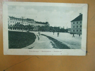 Carte postala Sibiu Hermannstadt Piata Hermann Hermannsplatz Jos. Drotleff Sibiu foto