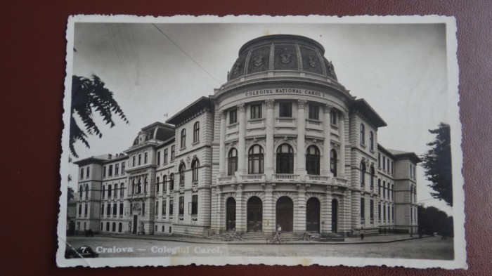 Vedere/Carte postala Craiova - Colegiul Carol - Circulata cu cenzura militara