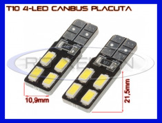 BEC AUTO LED LEDURI POZITIE T10 (W5W) - 4 SMD 5730 CANBUS FARA EROARE - POZITII, PLAFONIERA, NUMAR PLACUTA INMATRICULARE - CULOARE ALB XENON 6000K foto