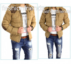 Geaca tip ZARA fashion mustar - geaca barbati - geaca groasa - geaca iarna- Geaca slim fit - Geaca casual- CALITATE GARANTATA - cod produs: 3130 foto