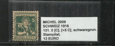 ELVETIA 1916 - 131, 5C. foto