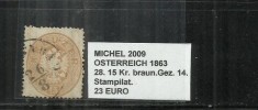 AUSTRIA 1863 - OSTERREICH - 28, 15 Kr. foto