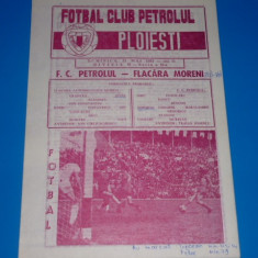 Program meci fotbal PETROLUL Ploiesti - FLACARA Moreni 31.05.1981