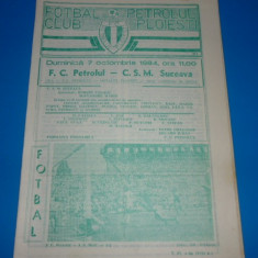 Program meci fotbal PETROLUL Ploiesti - CSM SUCEAVA 07.10.1984