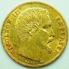 ticuzz - Franta 1854 A 5 Franci - Moneda de AUR - Napoleon III foto