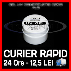 GEL UV ALB (WHITE) COCO 15ML - CONSTRUCTIE MANICHIURA FRENCH, UNGHII FALSE GEL - PRET MINIM, CALITATE GARANTATA foto