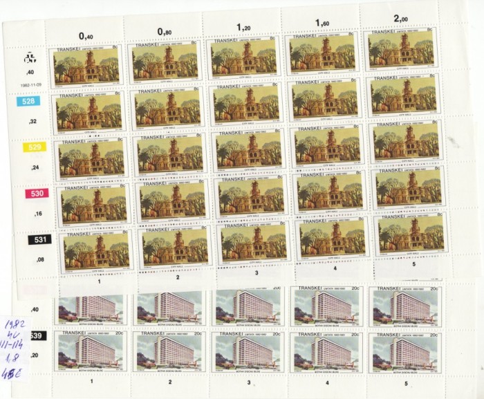 AFRICA DE SUD TRANSKEI 1982 CLADIRI 4 COLI 48 E