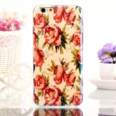 Husa silicon TPU florala Iphone 6 Plus 5.5" + folie protectie ecran + expediere gratuita Posta