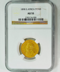 ticuzz - Africa de Sud - Pond 1898 - NGC AU55 - moneda de aur foto