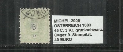 AUSTRIA 1883 -4445 c. 3 Kr. foto
