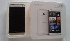 Telefon HTC One 32GB, silver, stare foarte buna, Garantie, Codat Orange (decodabil cu 55 lei), PLATA IN 3 RATE FARA DOBANDA foto