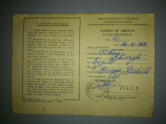 Carnet de abonat radio-televizor/ 1977-1979/ cu timbre fiscale foto