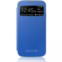 Husa piele Samsung I9500 Galaxy S4 EF-CI950BC S-View albastra Blister Originala foto