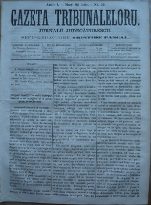 Gazeta tribunalelor , nr. 22 , an 1 , 1861 foto