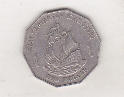 bnk mnd East Caribbean States 1 dollar 1991 foto