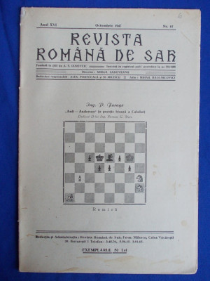 REVISTA ROMANA DE SAH * DIRECTOR MIHAIL SADOVEANU - ANUL XVI.NR.10 - OCTOMBRIE 1947 foto