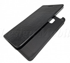 HUSA SAMSUNG GALAXY S2 SII I9100 S2 PLUS I9105 TOC FLIP COVER TIP CARTE NEGRU + FOLIE ECRAN CADOU foto