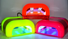 Lampa uv 36w PINK,,ORANGE,YELLOW NEON cu 4 neoane incluse Lampa uv unghii false Manichiura Model nou foto