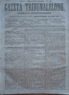 Gazeta tribunalelor , nr. 35 , an 1 , 1861 foto