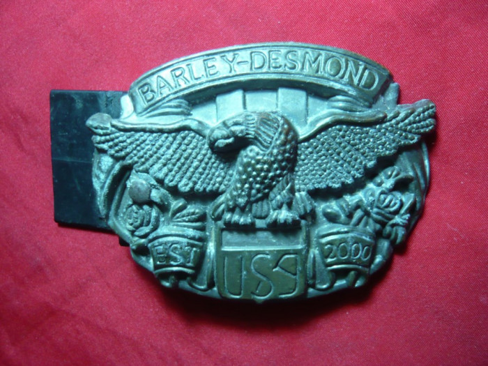 Catarama de curea motociclist - Barley Desmond USA ,metal , L= 7,5 cm