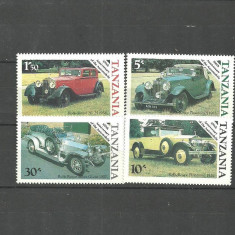 TANZANIA 1986 - AUTOMOBILE DE EPOCA, serie nestampilata , F130