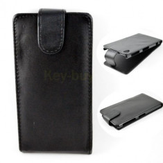 Husa toc flip piele neagra Sony Xperia Z1 L39H + folie foto