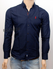 Camasa Slim Fit POLO Ralph Lauren Bleumarin din bumbac - camasa slim fit foto