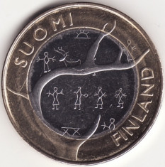 Moneda - Republica Finlanda - 5 Euro 2011 - Lapland - Rara - Tiraj 100000 foto