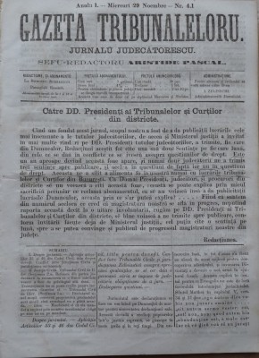 Gazeta tribunalelor , nr. 41 , an 1 , 1861 foto
