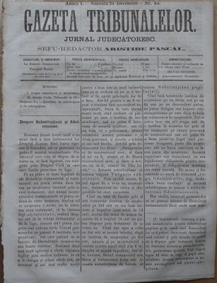 Gazeta tribunalelor , nr. 43 , an 1 , 1861 foto