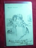 Ilustrata- Felicitare , circ. 1903 de la Deva la Arad - Femei si iepuri