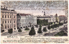 Arad piata Andrassy si centru ilustrata circulata in 1904 foto