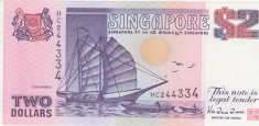 SINGAPORE - 2 Dollars (1992) - UNC foto