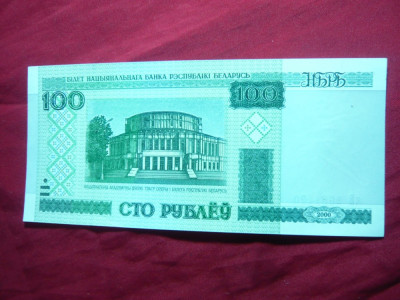 Bancnota 100 Ruble 2000 Belarus , cal.NC foto