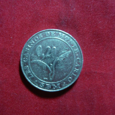 Jeton Monte Carlo (Monaco) 0,2 Fr ,metal argintat , cca.1960