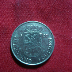 Moneda 1 Gulden Comemorativa -Incoronarea R. Iuliana1960 Olanda , Ni