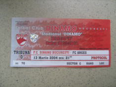 Dinamo Bucuresti - FC Arges (13 martie 2004), lot 2 bilete foto