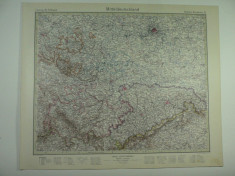 HARTA VECHE - MITTELDEUTSCLAND - GERMANIA CENTRALA - STIELERS HANDATLAS 1928 foto