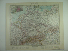 HARTA VECHE - GERMANIA - DIN STIELERS HAND ATLAS - 1928/29 foto