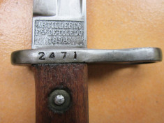 Reduce Baioneta &amp;#039;&amp;#039;ARTILLERIA NACIONAL DE TOLEDO&amp;#039;&amp;#039; / Mauser cal 7x57 mm foto