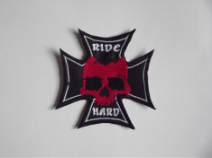 Patch (ecuson) moto (brodat) Ride Hard foto