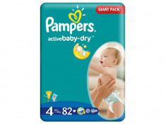 Scutece PAMPERS GIANT PACK 4 ACTIVE BABY Pentru Copii foto