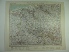 HARTA VECHE - OLDEMBURG - HANOVRA - VESTFALIA - DIN STIELERS HAND ATLAS - 1928/9 foto