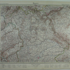 HARTA VECHE - BAYERN - DIN STIELERS HAND ATLAS - 1928/29