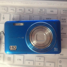 Aparat foto digital Olympus VG-120 Blue/ albastru 14 MP + card SD + husa + cutie foto